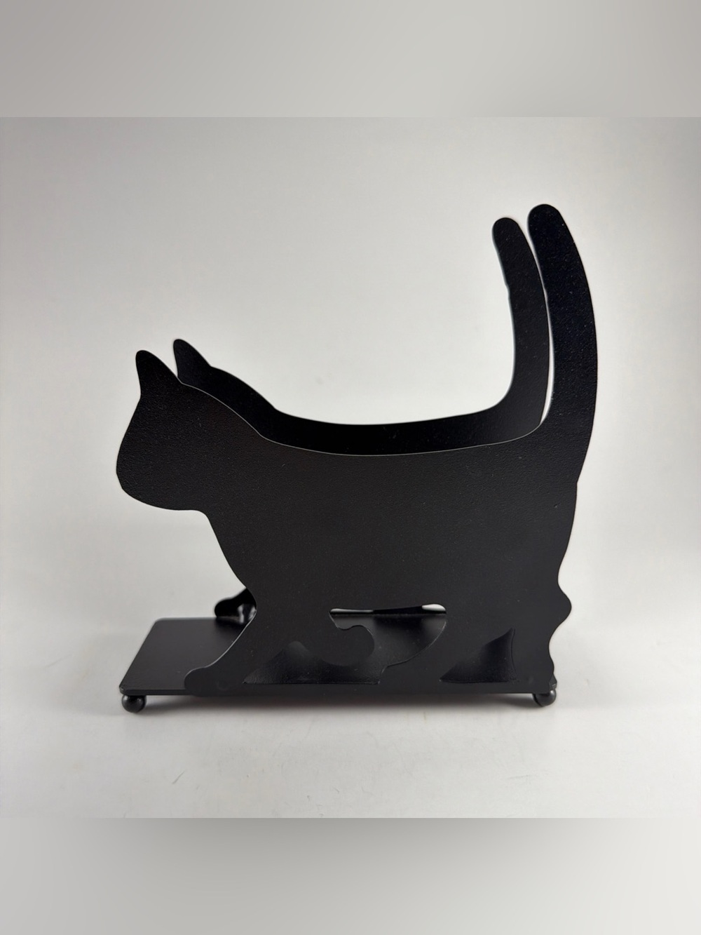 Black Cat Napkin Holder Metal Kitty Silhouette Kitchen Decor NEW